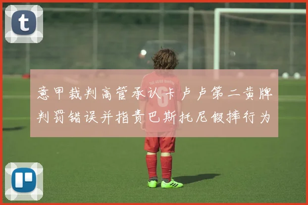 意甲裁判高管承认卡卢卢第二黄牌判罚错误并指责巴斯托尼假摔行为